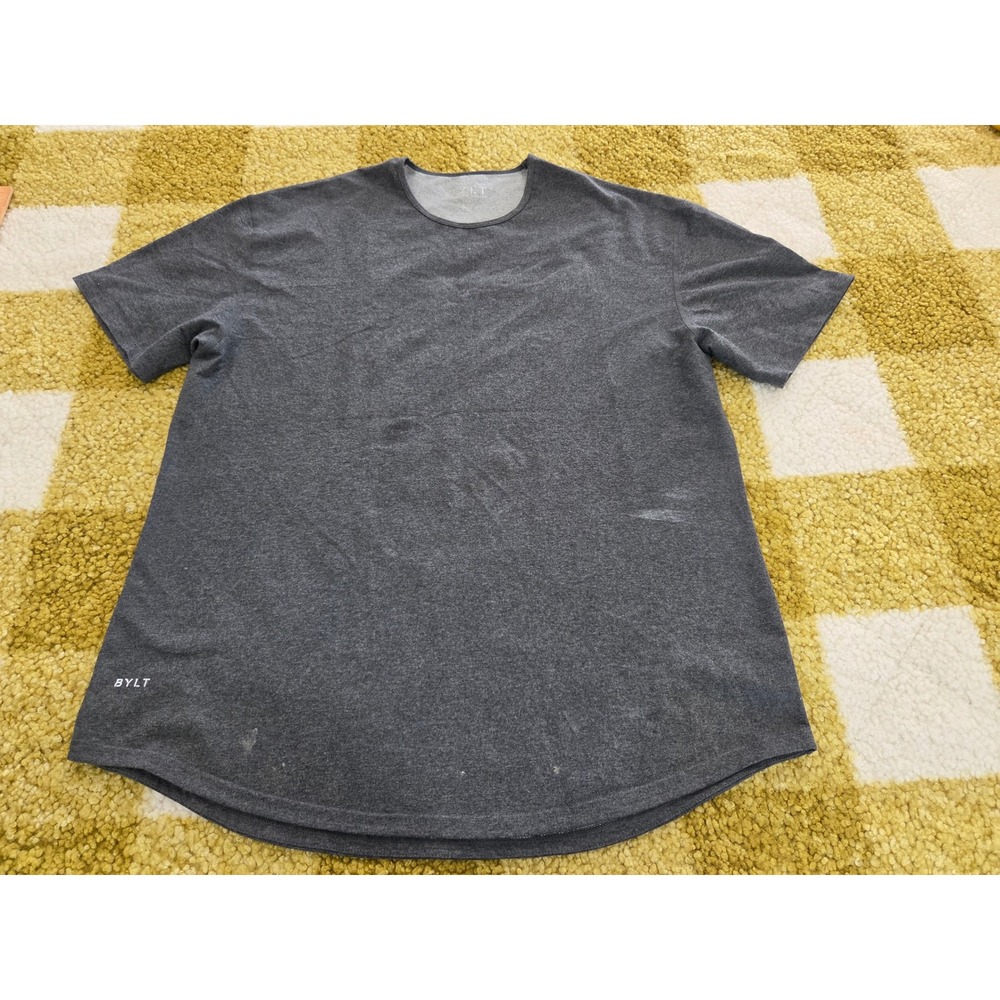 BYLT Premium Basics Lux Drop Cut T-Shirt Mens XXL Charcoal Gray Heather Tee